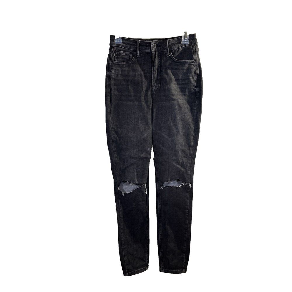 Judy Blue Distressed Skinny Fit Black Jeans Women's Size‎ 3 Waist 26 Inches